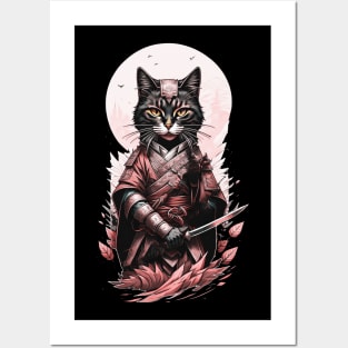 Sakura Cat Samurai Posters and Art